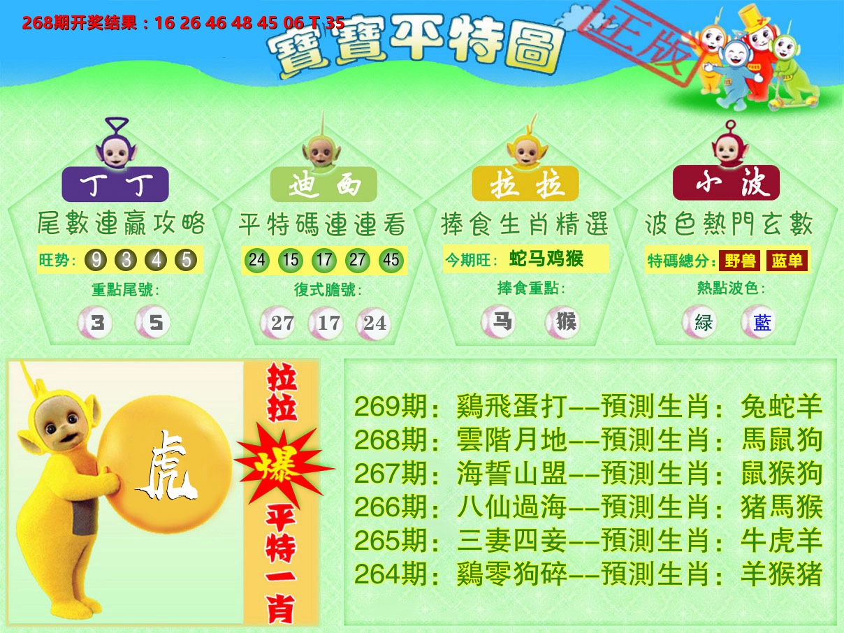 天线宝宝平特图