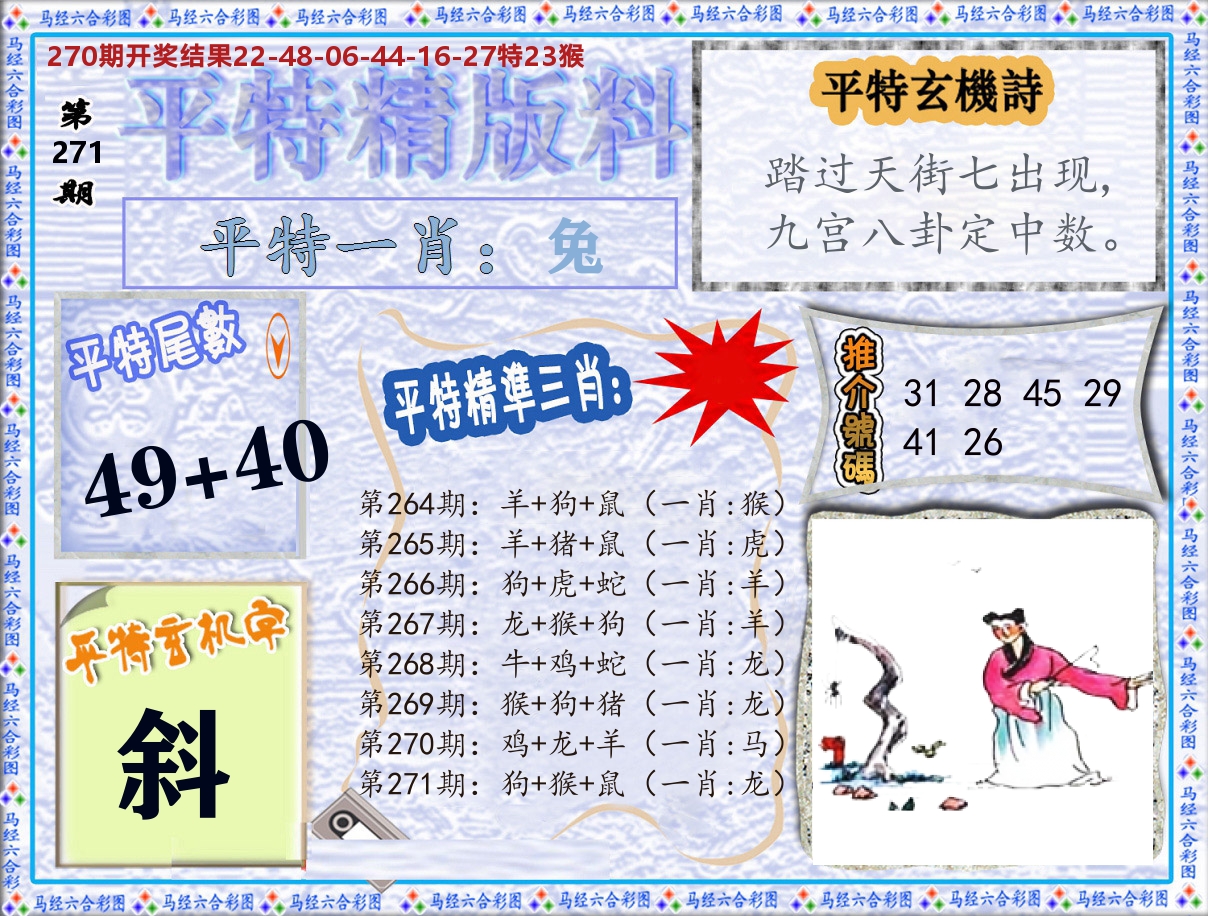 平特精版料 第271期