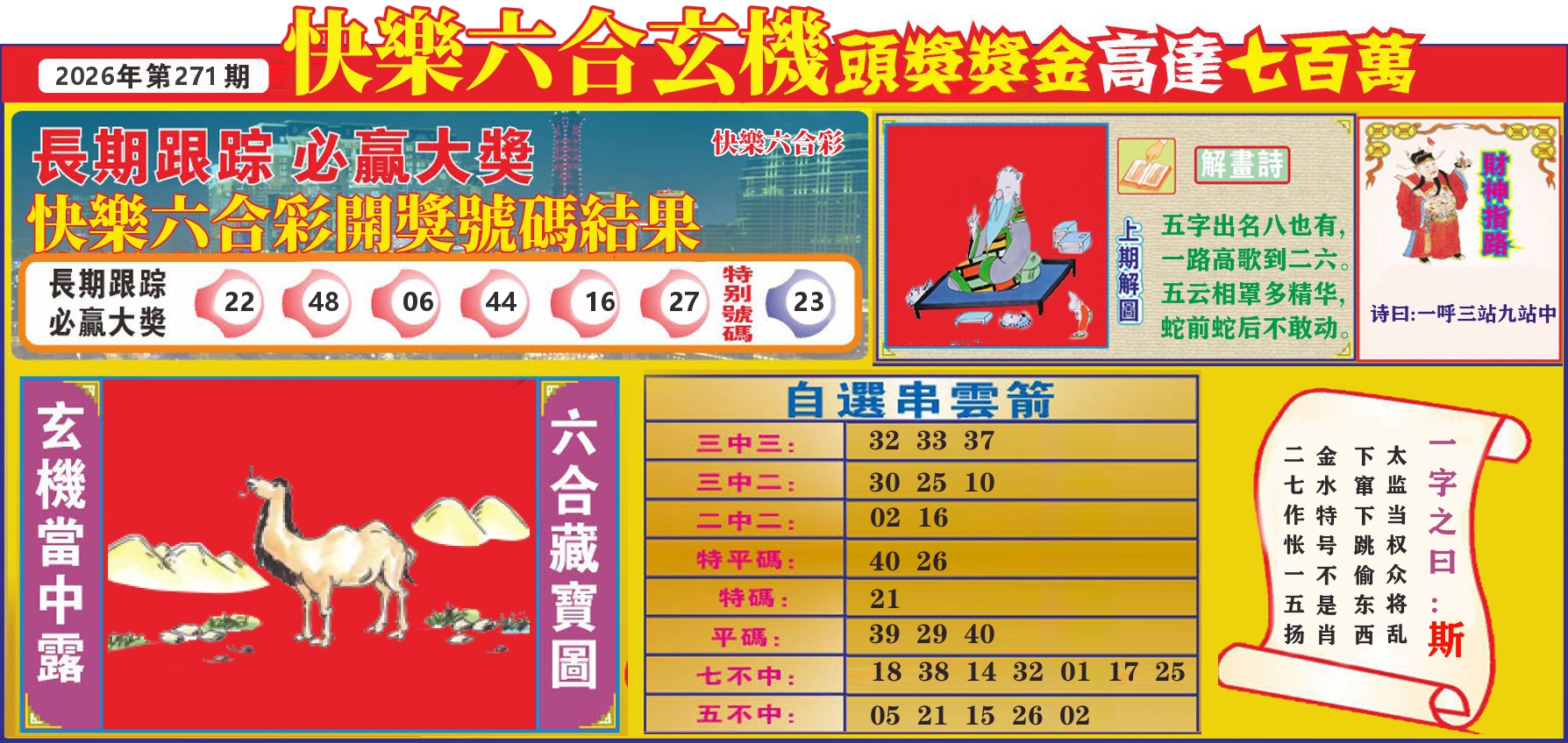 七星彩图C 第271期