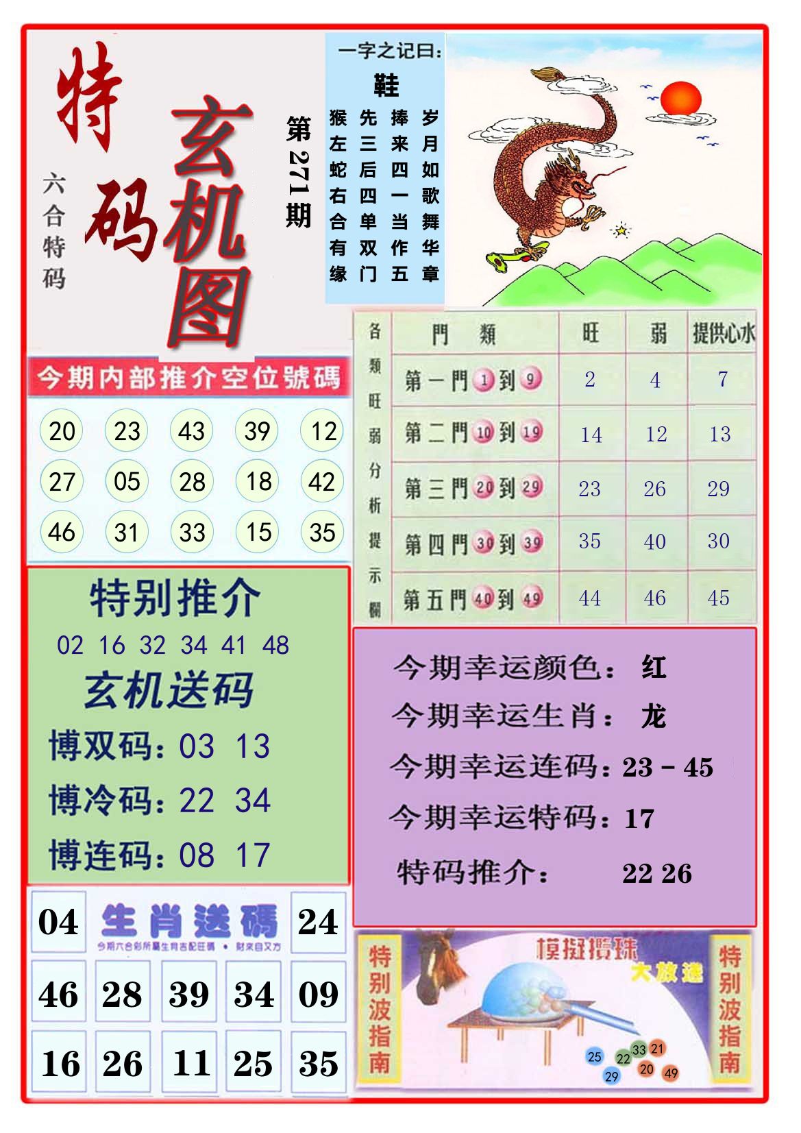 特码玄机图 第271期