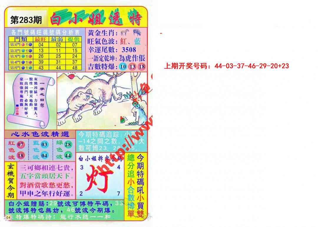 白小姐透特 第283期