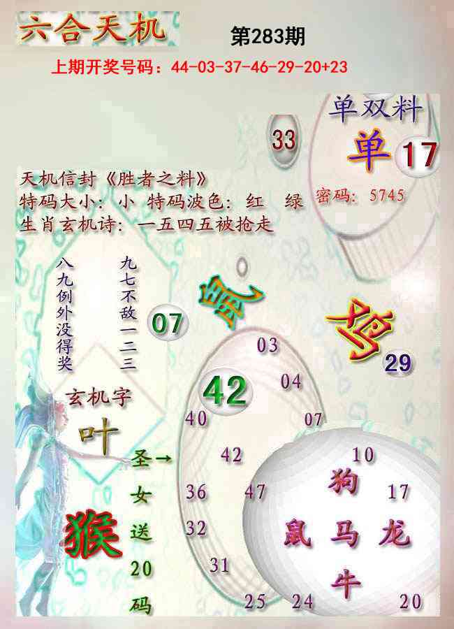 天机报 第283期