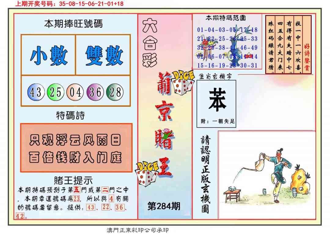 葡京赌王彩 第283期