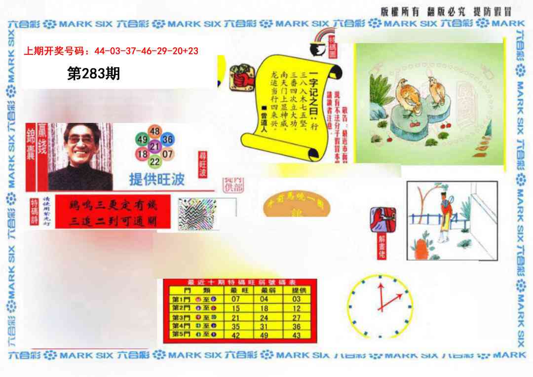 心水特码(信封) 第283期