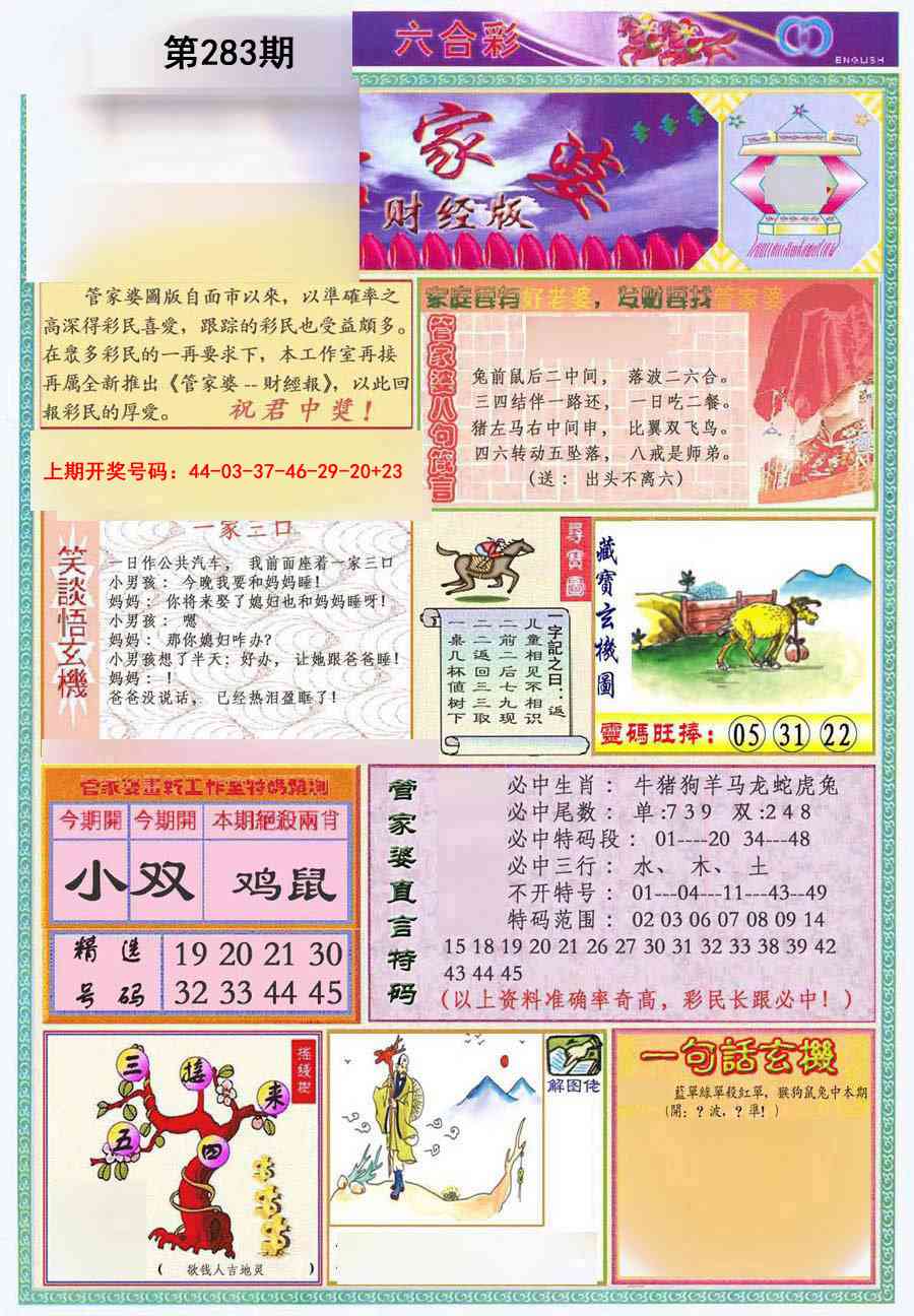 管家婆财经版 第283期