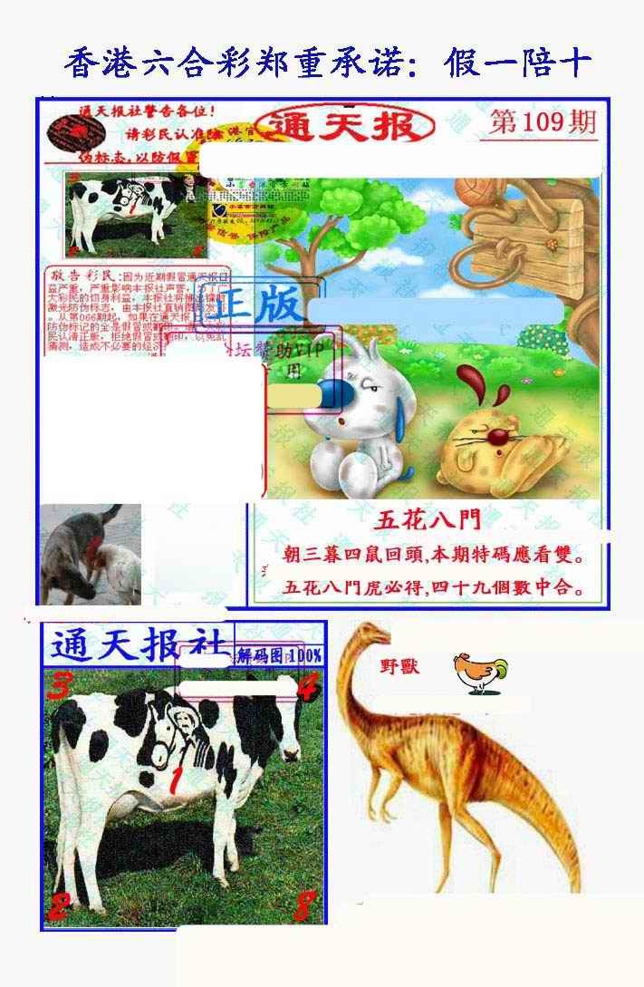 假一陪十通天报 第109期