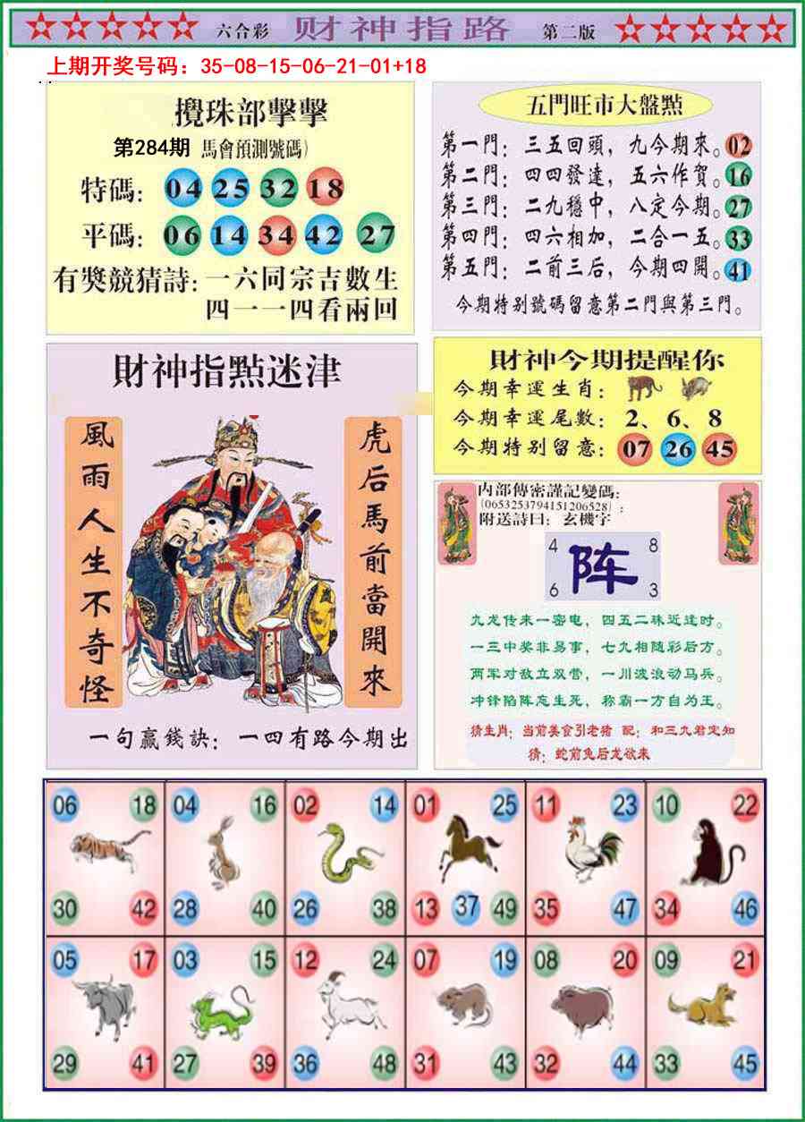 财神指路B 第283期