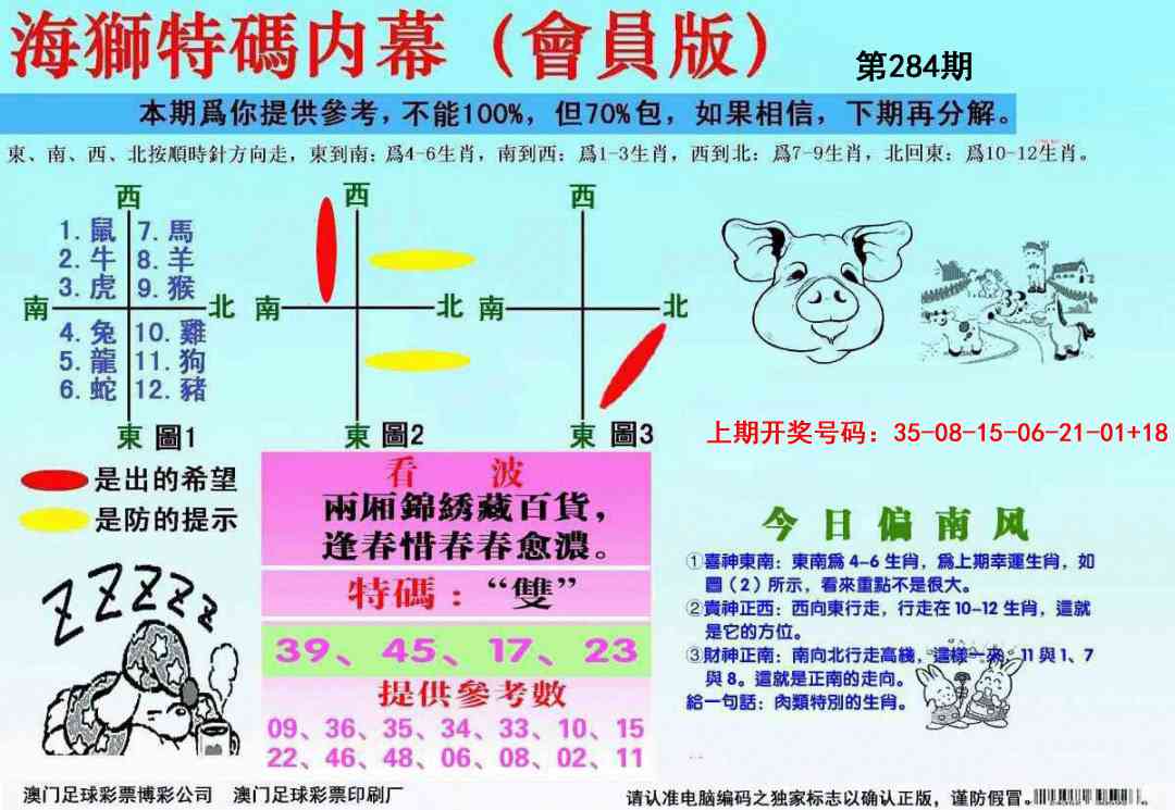 海狮特码会员报 第283期
