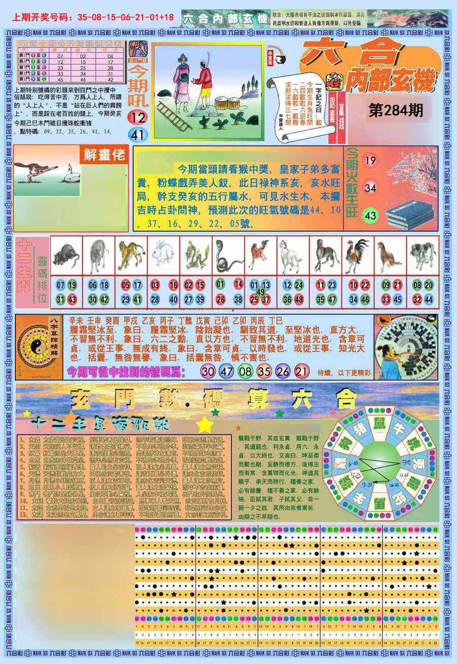(新版)内部玄机A 第284期