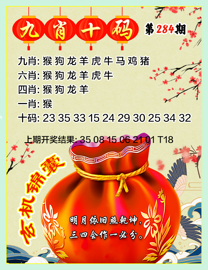 九肖十码 第284期