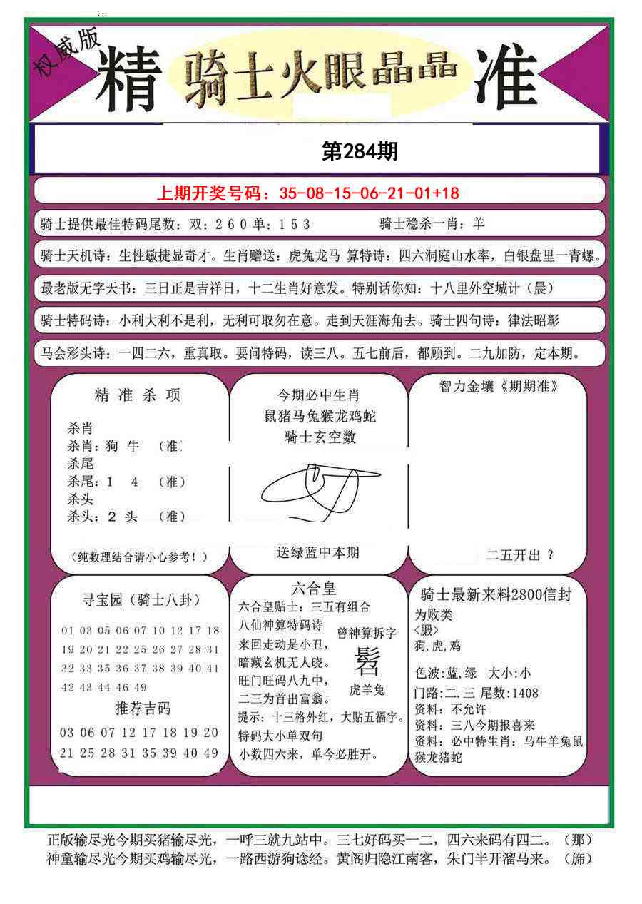 骑士火眼晶晶（正） 第283期