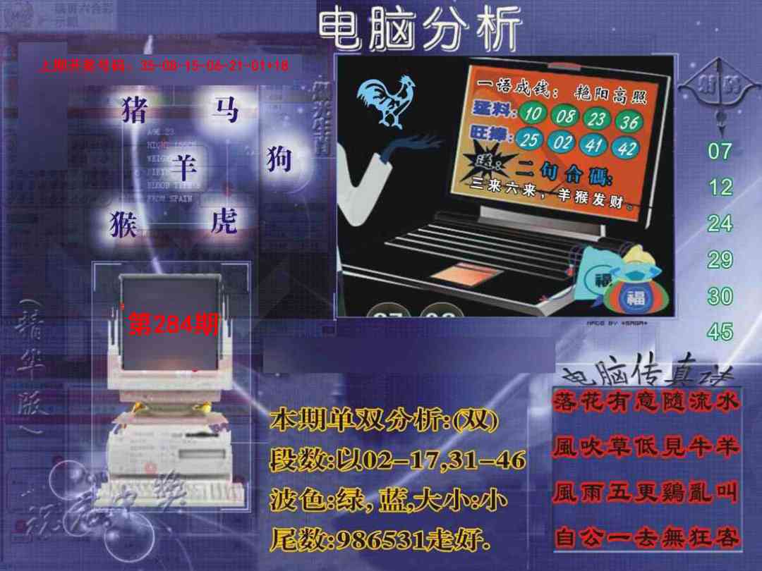 正版电脑分析贴士報 第284期