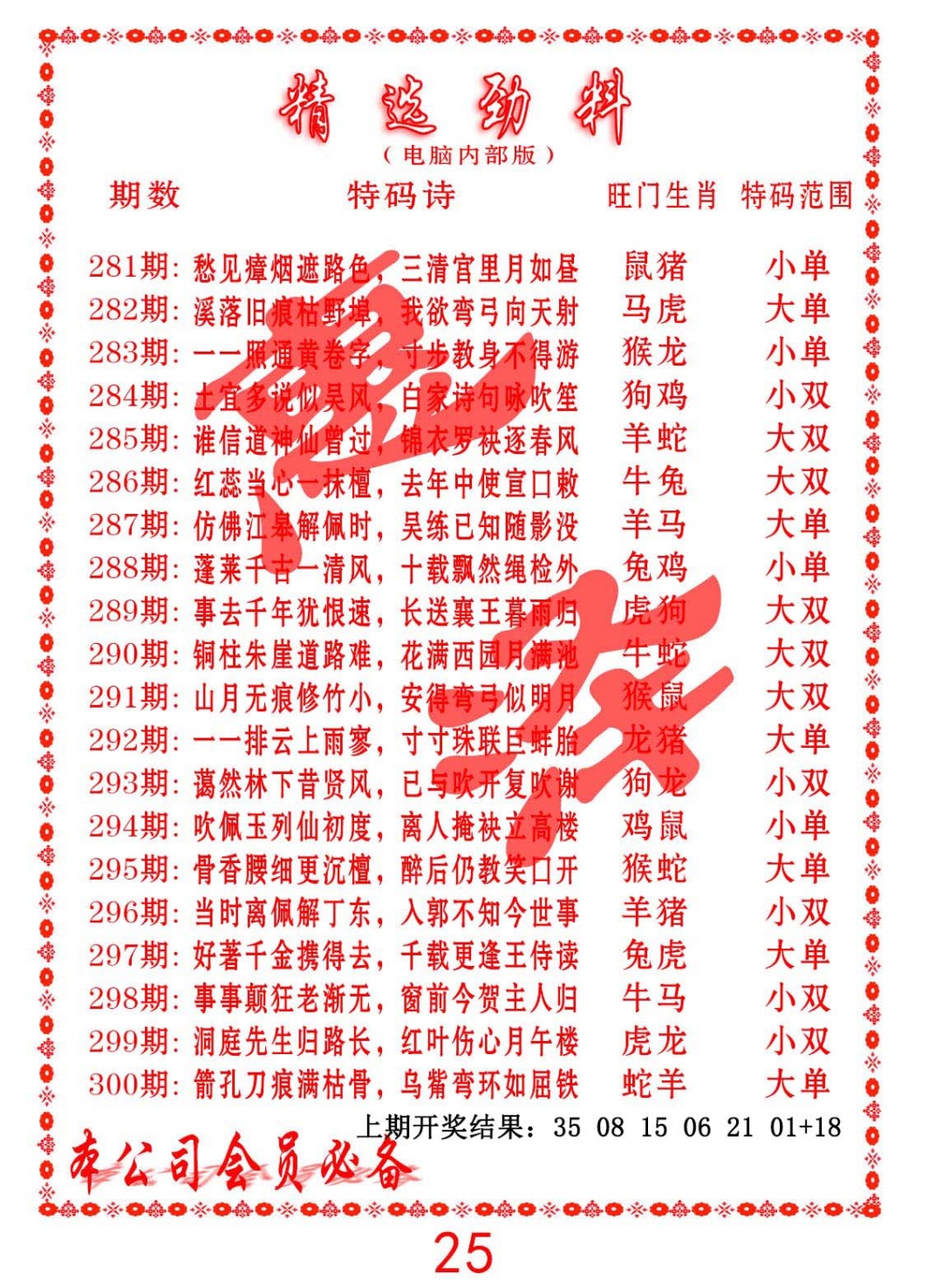 精选劲料 第283期