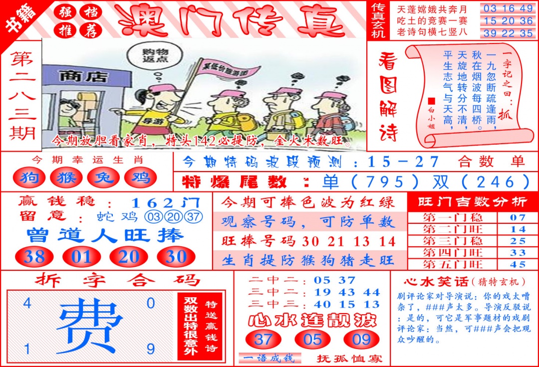 澳门传真玄机 第283期