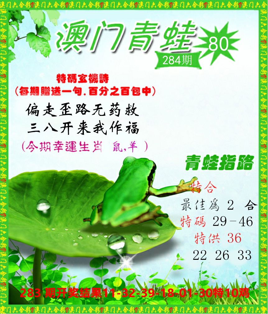 青蛙系列80 第284期