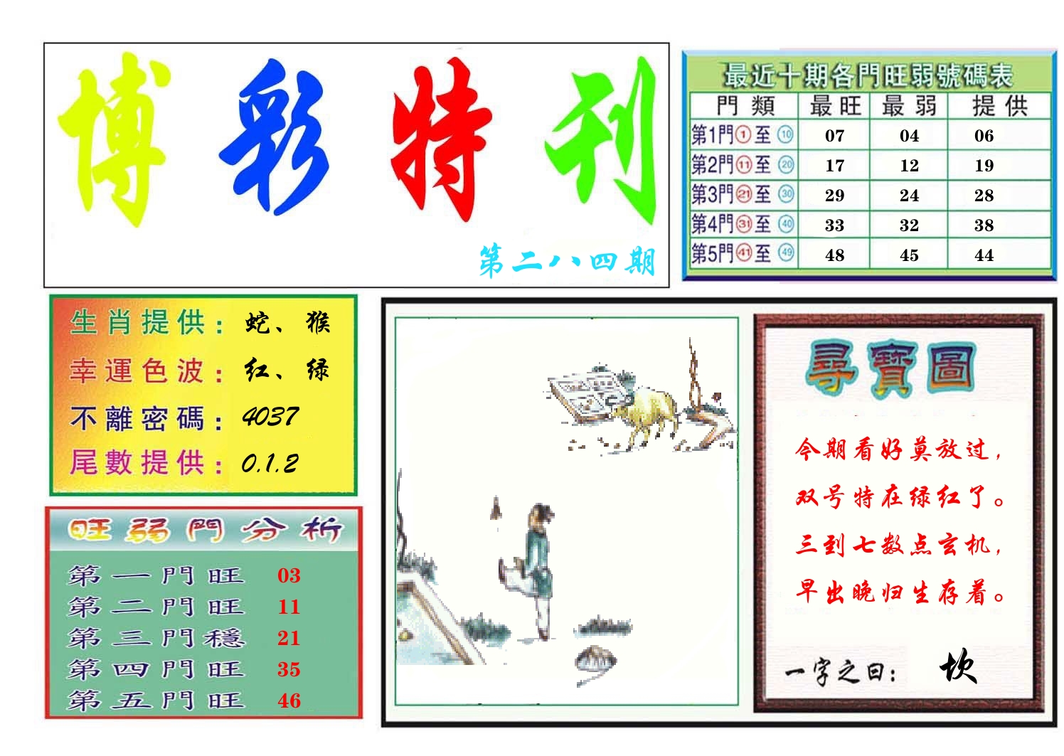 博彩特刊 第284期