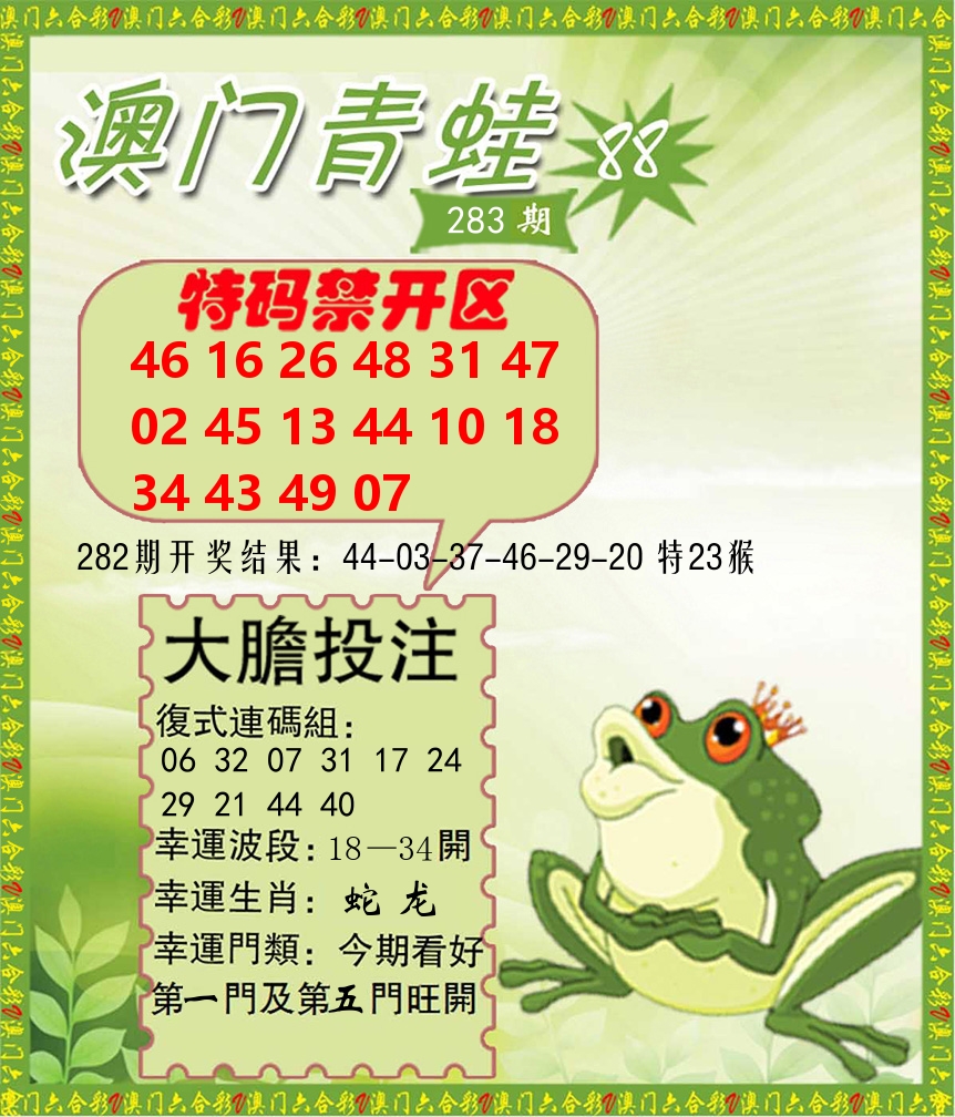青蛙系列88 第283期