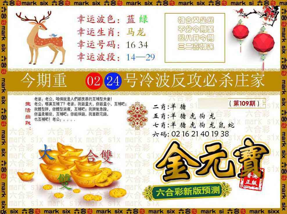 金元宝 第109期