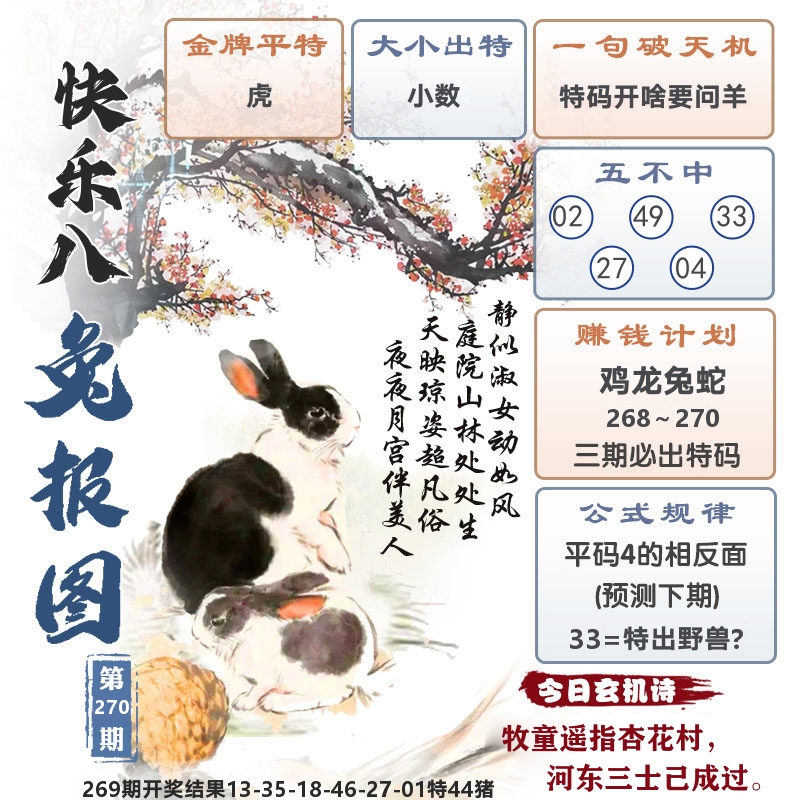 快乐八兔报图 第270期