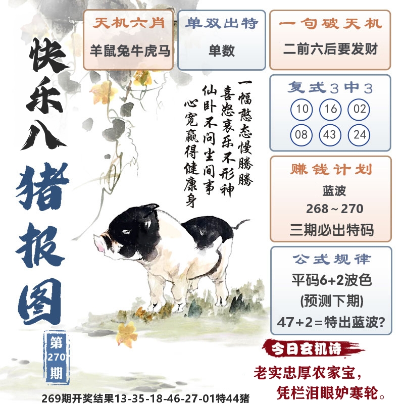 快乐八猪报图 第270期