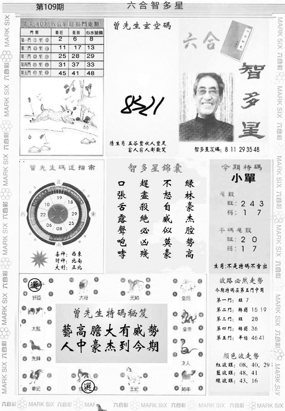 六合智多星 第109期