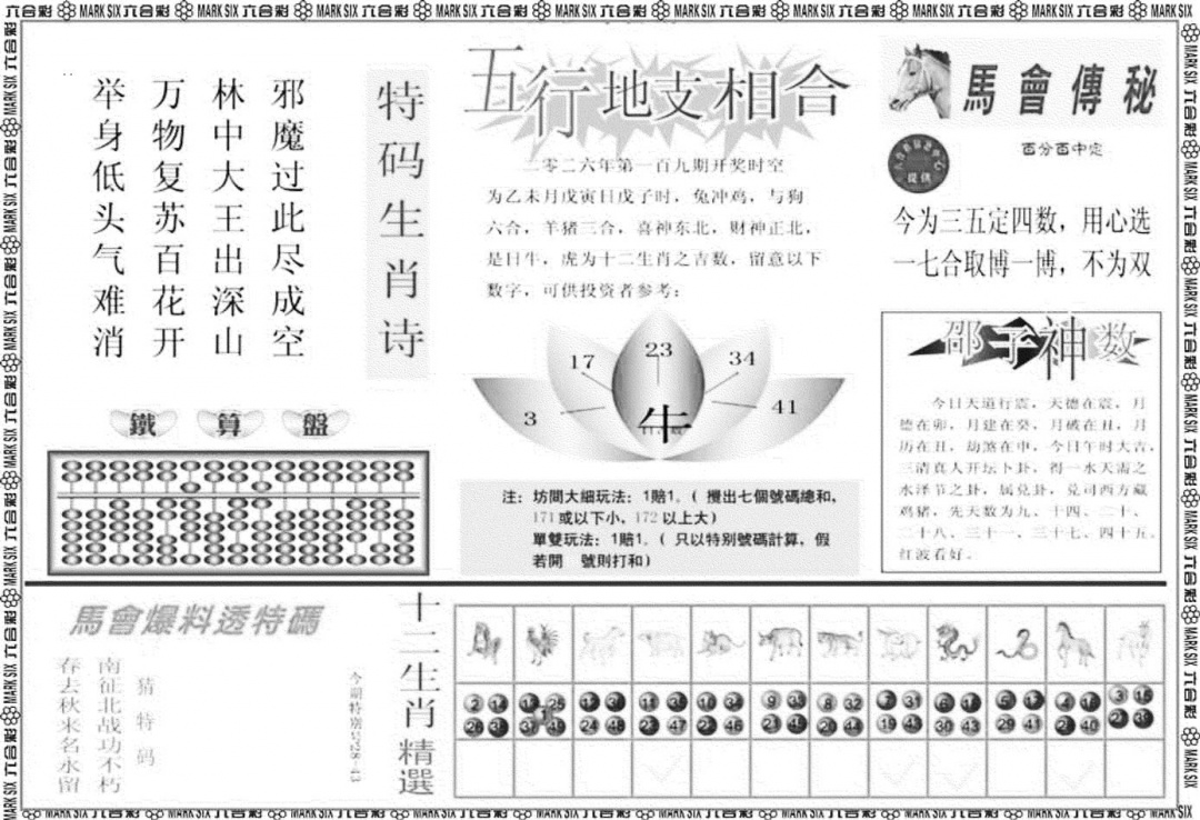 马会财经B 第109期